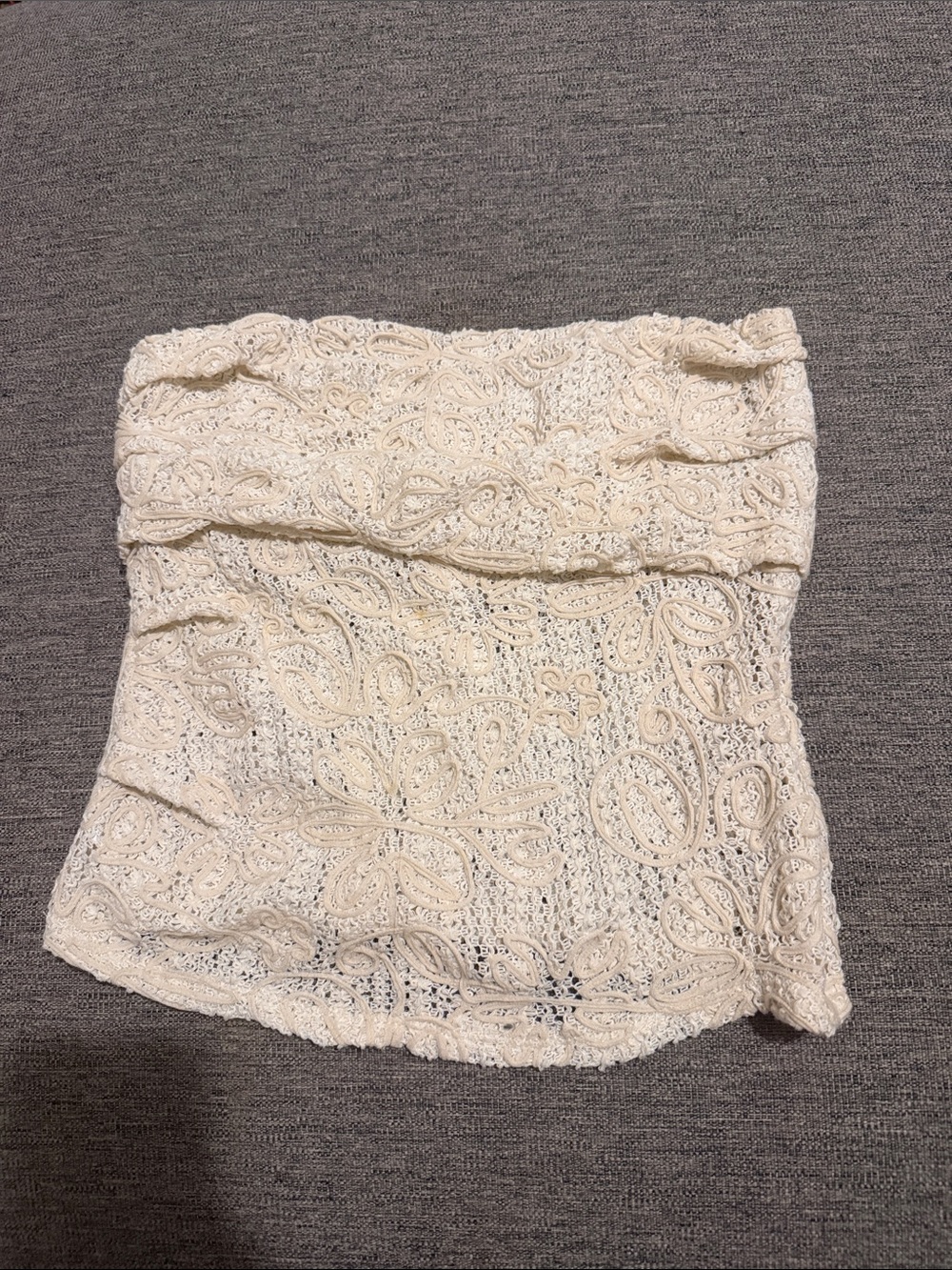 Ivory Lace Strapless Tube Top